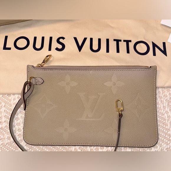 Authentic Louis Vuitton Neverfull MM Monogram Empreinte Turtledove Leather Tote - Picture 3 of 15